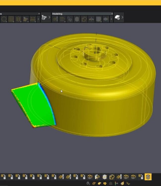 Comparaison du modèle CAO au scan par carte de couleurs dans Peel CAD Pro